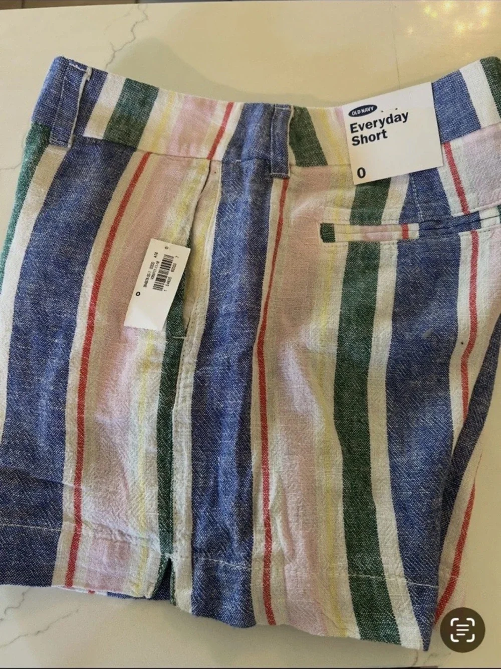 Size 0 old navy. Sexy retro vintage Linen Blend Women's Shorts - Blue/Green/p